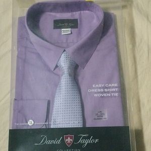 New Men's L Dress shirt with tie David Taylor